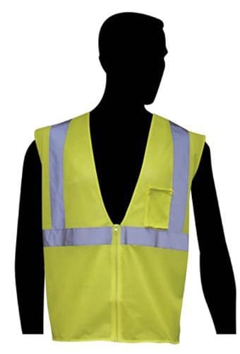 Liberty HiVizGard Polyester All Mesh Class 2 Vest with 2" Wide Silver Reflective Stripes, 4X-Large, Fluorescent Orange