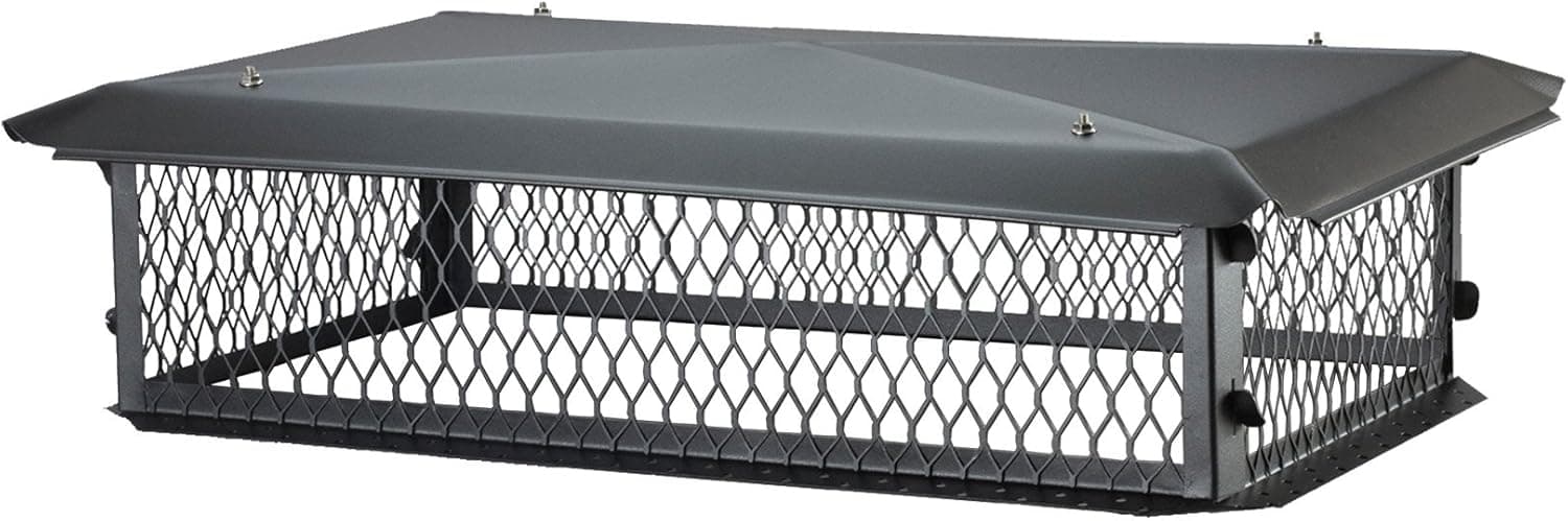 HY-C BBT1319 BigTop Multi-Flue Cover, Black Galvanized Steel, 8" H x 13" x 19"-with Minimum 16" x 22" Required Overall Chimney Dimension, 8" Height