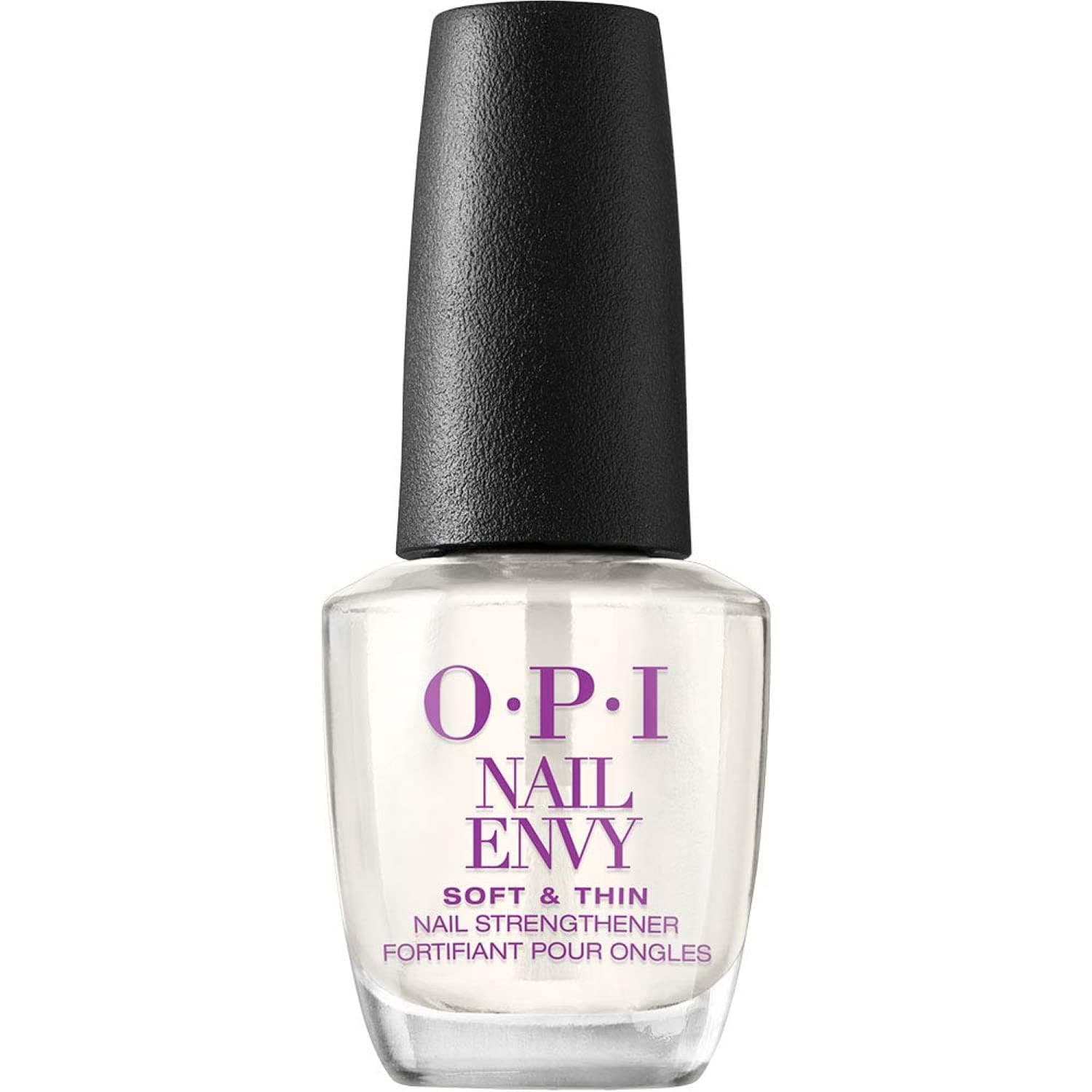 OPI Nail Envy, Nail Strengthening Treatment, Stronger Nails in 1 Week, Hydrolyzed Wheat Protein & Calcium, Soft & Thin, Clear, 0.5 fl oz