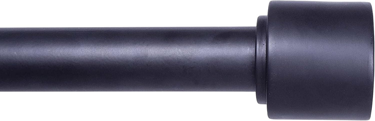 Kenney Astrid 1" Premium Decorative Window Curtain Rod, Black, 36-66"