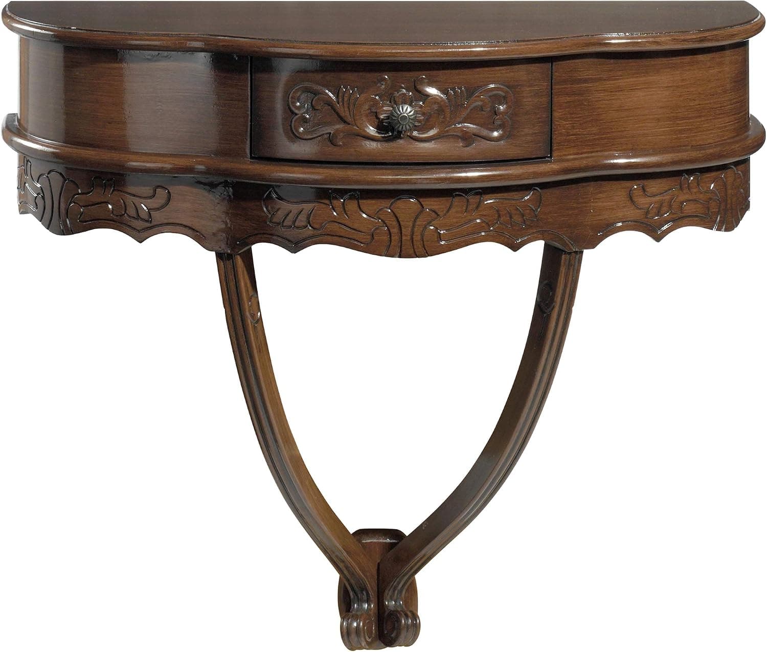 Design Toscano Camellia Wall Mount Console Table, 31 Inch, MDF, Woodtone,Oak