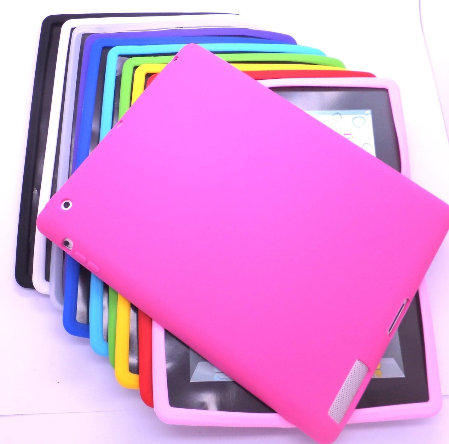 CyberTech Premium Quality Soft Silicone Skin Case for The New iPad 4, 3 & iPad 2 (Color: Hot Pink)