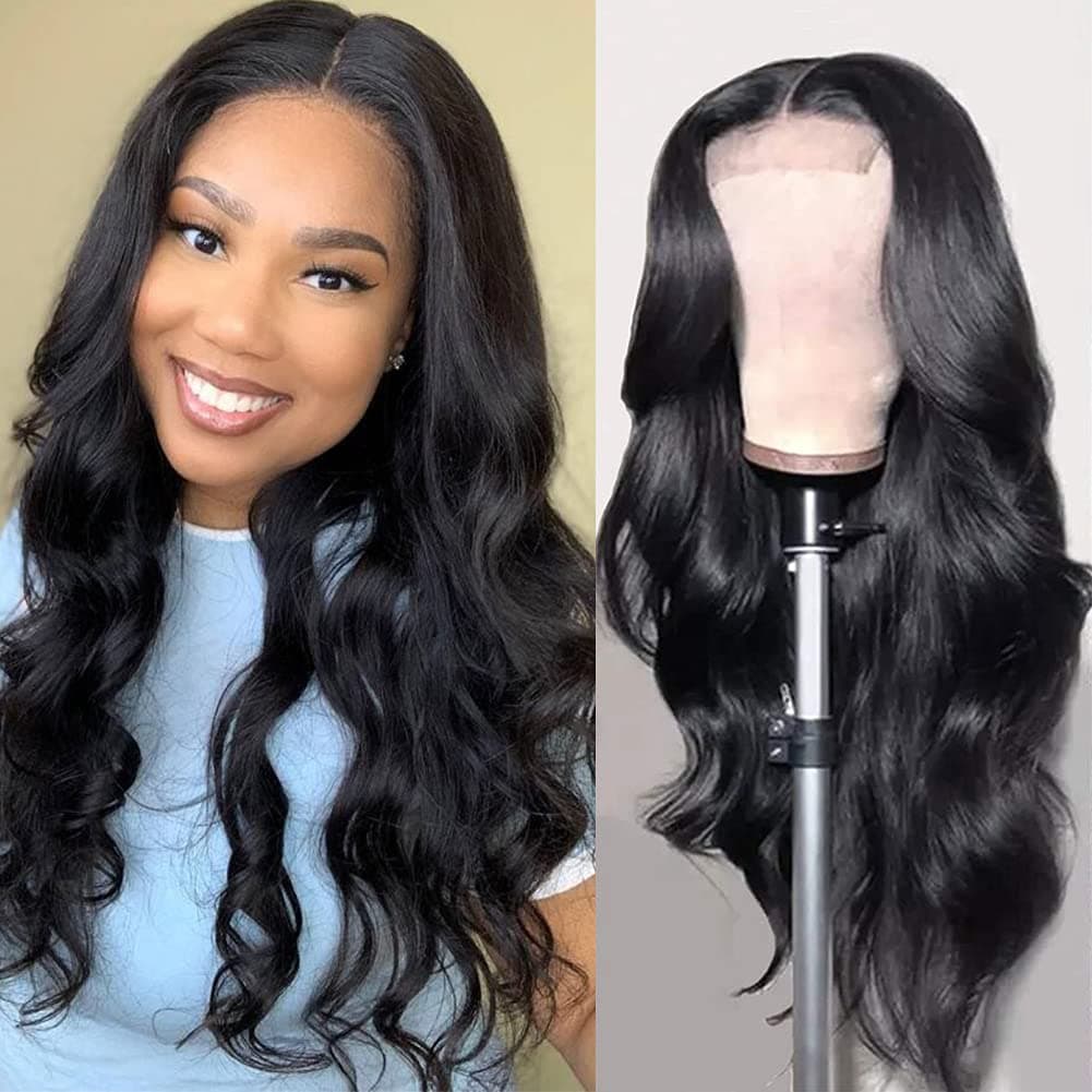 LE SECRET Human Hair Wigs for Black Women Lace Front Wigs Body Wave Closure Wig 100% Unprocessed Brazilian Virgin Human Hair Front Lace Wigs Pre Plucked with Baby Hair Bleached Knots (22 inch)