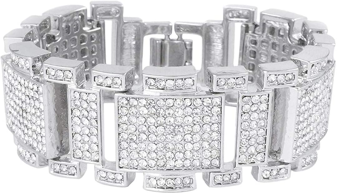 NIV'S BLING – 14K (Yellow/Black/White) Gold Plated Bracelet Iced Cubic Zirconia | Hip Hop Jewelry for Men and Women