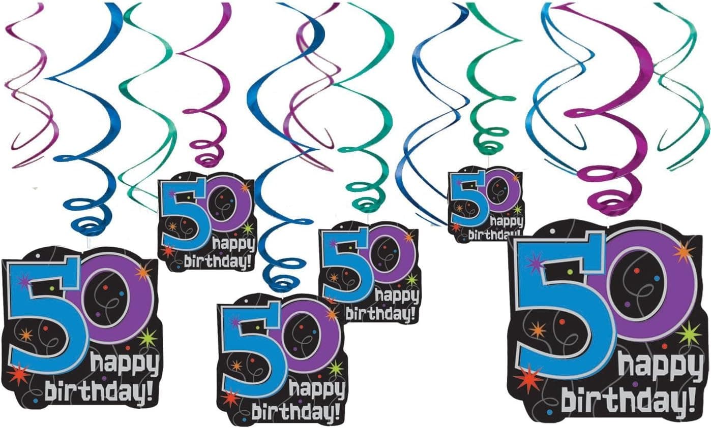 Amscan The Birthday Party Supplies Continues 50th Birthday Swirl Decorations