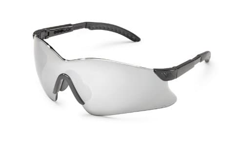 Gateway Safety 14GB8M Hawk Wraparound Safety Glasses, Silver Mirror Lens, Black Temple