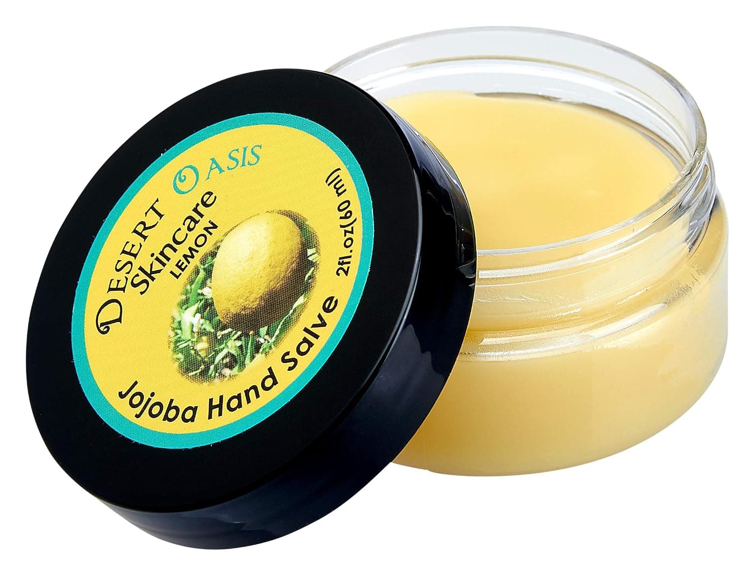 Desert Oasis Skincare Lemon Hand Salve with over 50% Jojoba Oil. 100% Natural with Beeswax and Avocado Oil. Naturally Moisturizing (2 oz/60 gm)