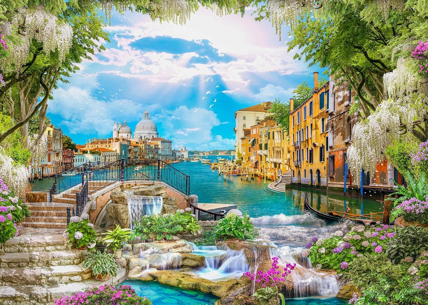 generec, Beautiful Venice Jigsaw Puzzle 1000 Pieces for Adults 30 x 20 In Large Hard Puzzle for Adults Precision Interlocking Landscape Puzzle