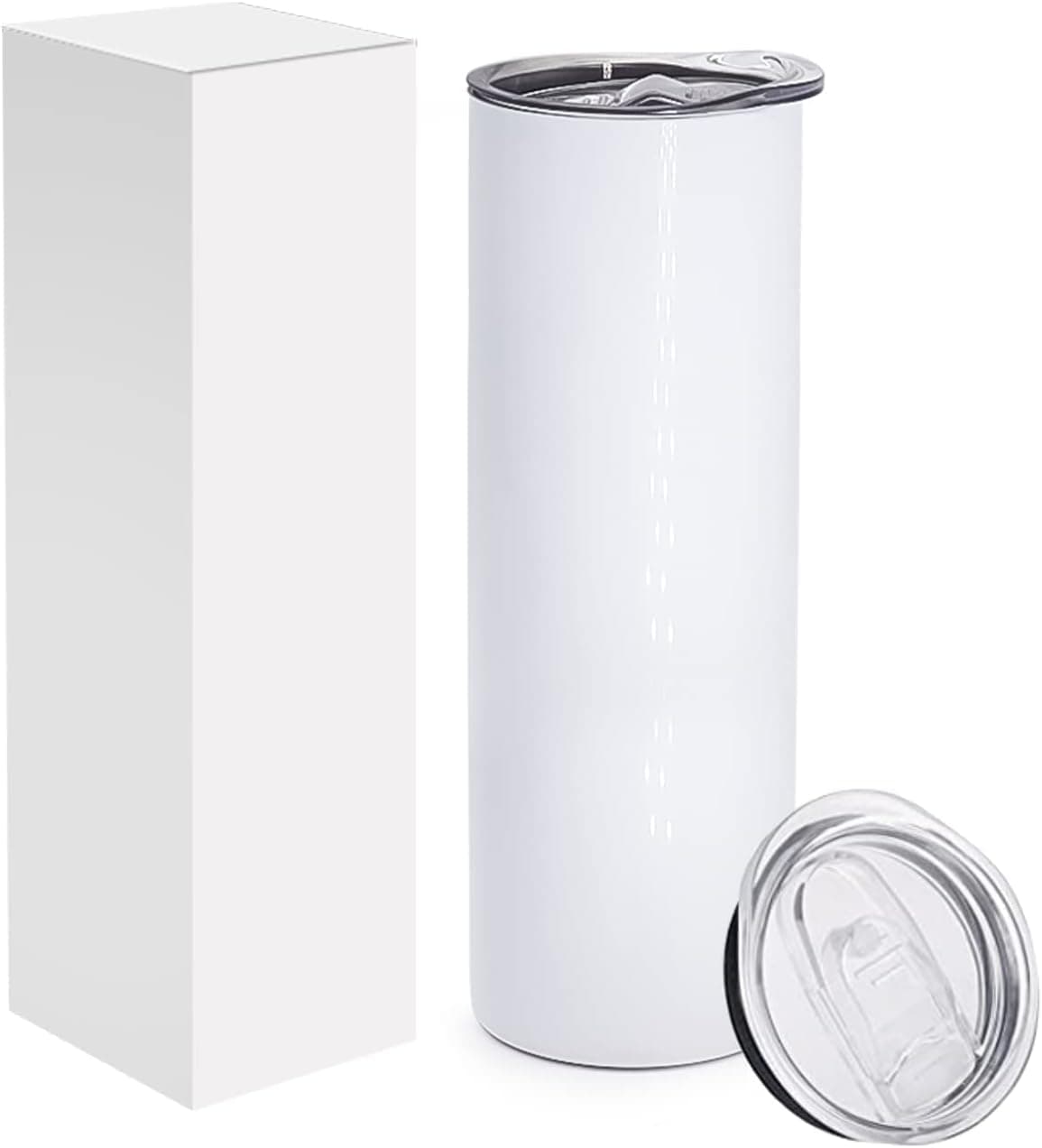 ZREGGUR Metal mugs 20 oz sublimation Blanks tumblers skinny straight Double Wall coffee cups stainless steel travel Vacuum Insulated tumbler with lid and straw orifice water bottle