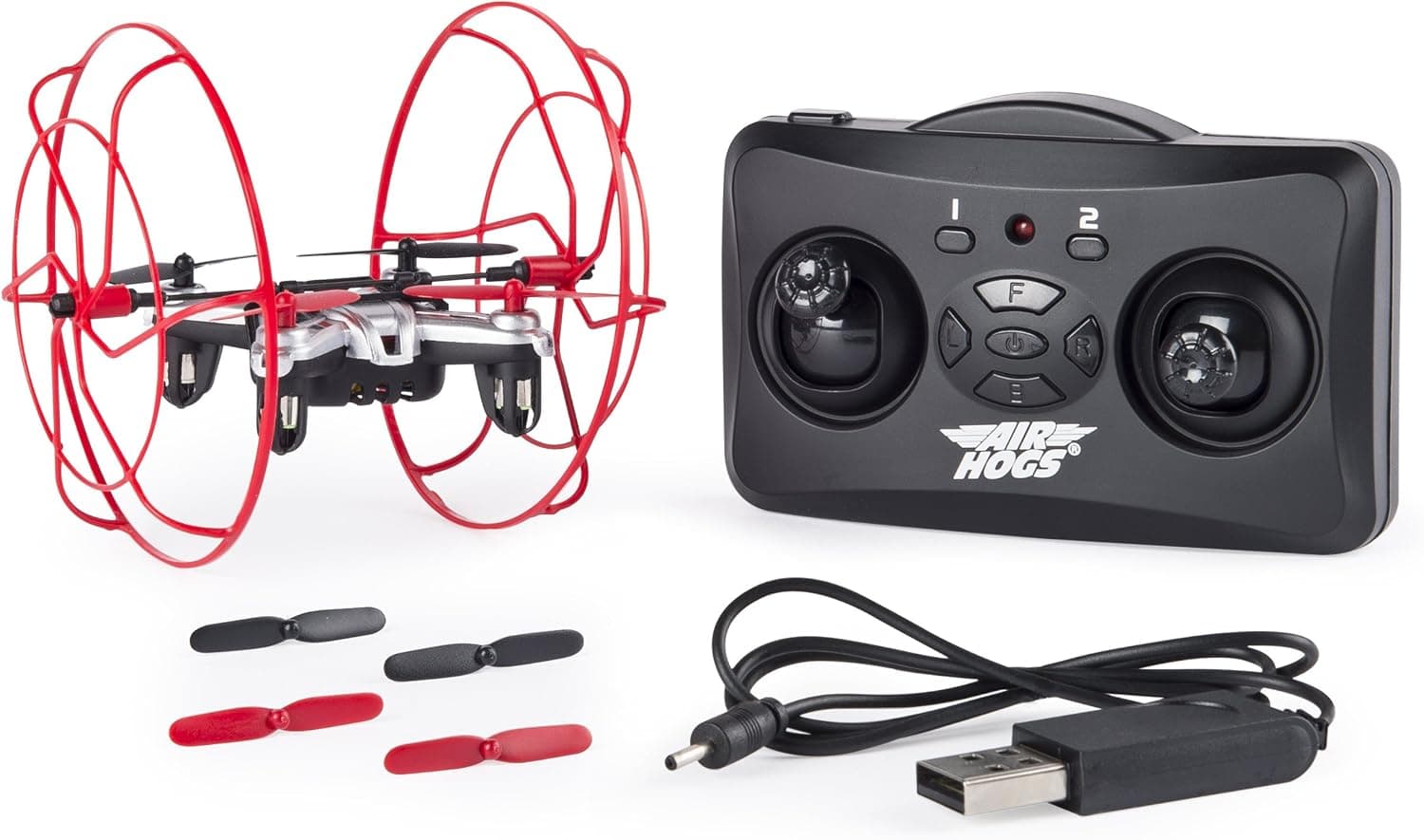 Air Hogs - Hyper Stunt Drone - Unstoppable Micro RC Drone - Red