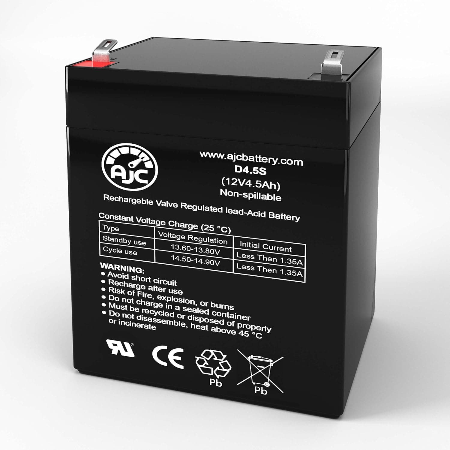 375SL 12V 4.5Ah UPS Battery - This is an AJC Brand174 Replacement