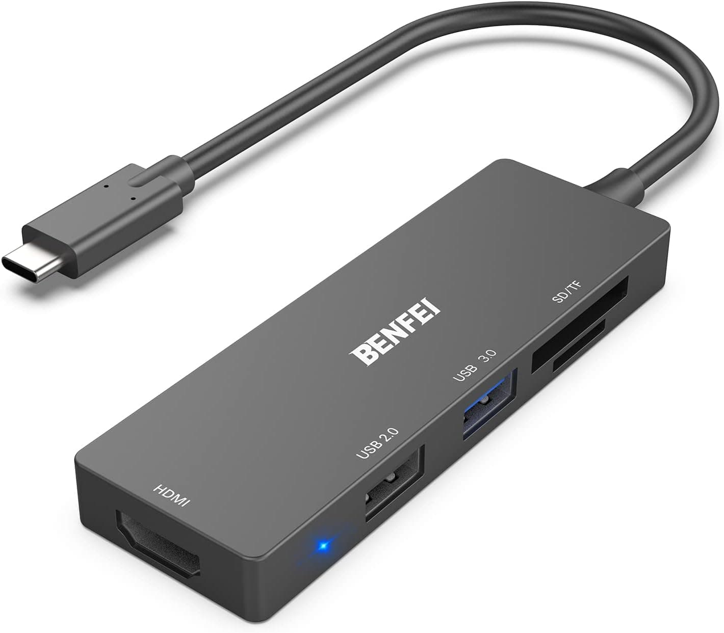 USB C to HDMI, Benfei USB Type-C Hub, 2 Port USB-C to USB, USB C to SD/TF Card Compatible for MacBook Pro 2019/2018/2017, Samsung Galaxy S9/S8, Surface Book 2, Dell XPS 13/15, Pixelbook and More