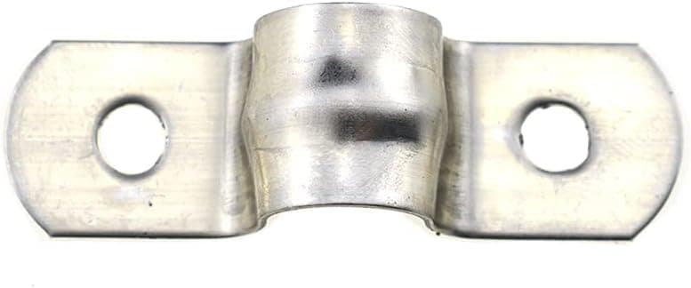 Hahiyo Two Holes Pipe Tube U Bracket Clamps 8MM Heavy Duty No Rust Shiny Strong Resist Wind No Sharp Rigid Strap Clip Conduit Ring 304 Stainless Steel for Fixing Supporting Decorating 10pcs