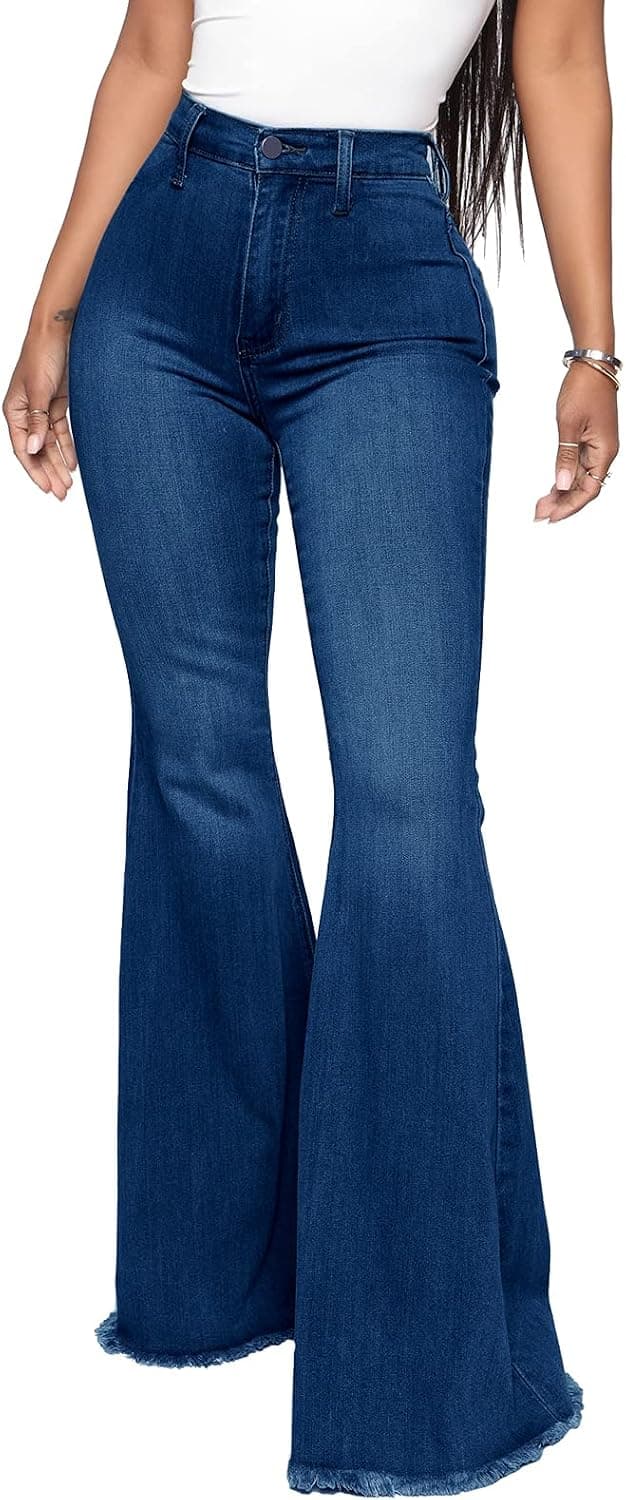 ZERMOM Women's Flare Jeans Mid Rise Bell Bottom Denim Pants