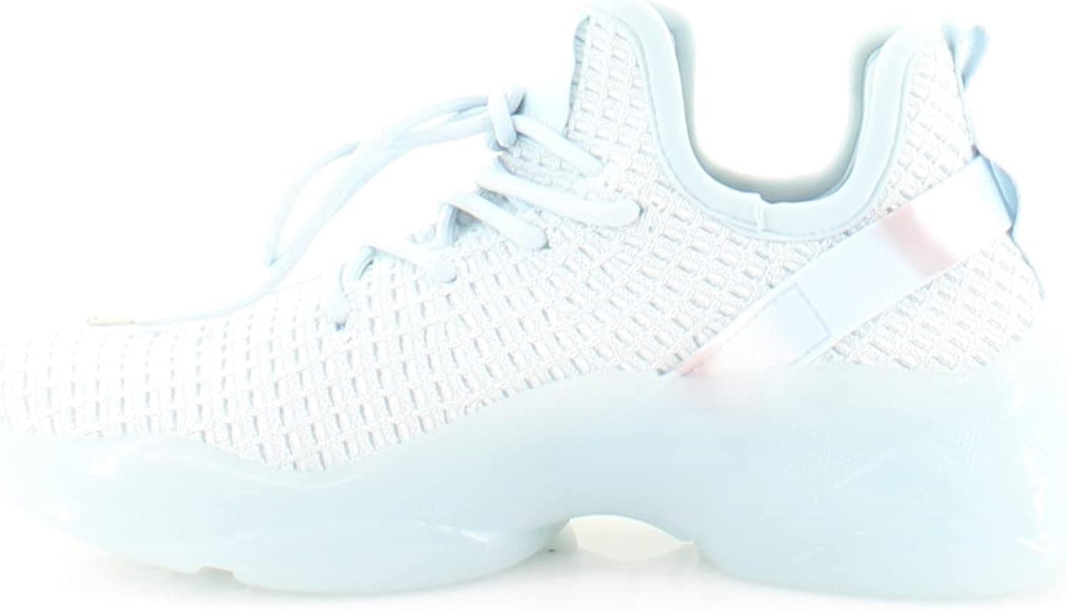 COOL PLANET By Steve Madden Women's Cannyon Sneaker, Baby Blue Knit, 8.5