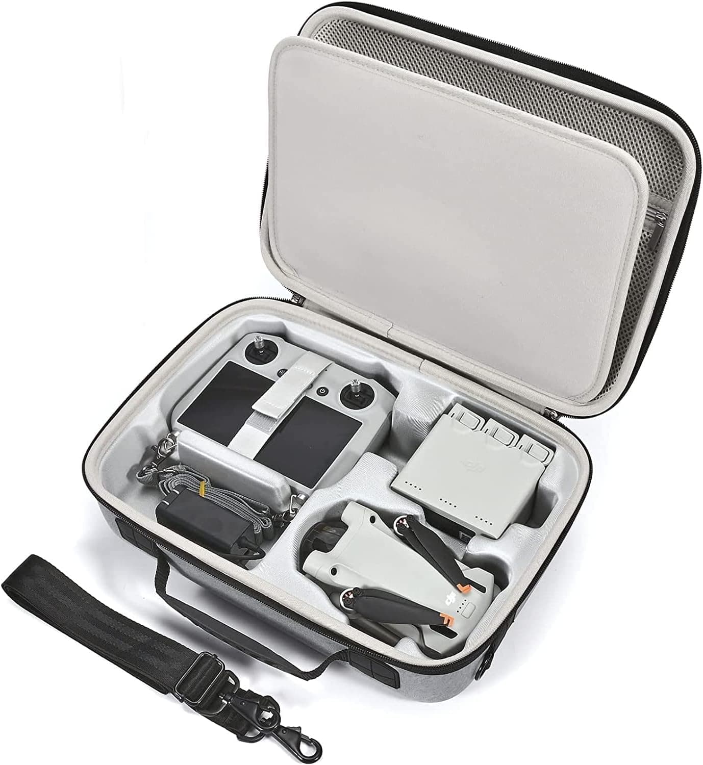 RAIACE Hard Travel Carrying Case Compatible with DJI Mini 3 Pro and its Accessories. (Case Only) - Grey