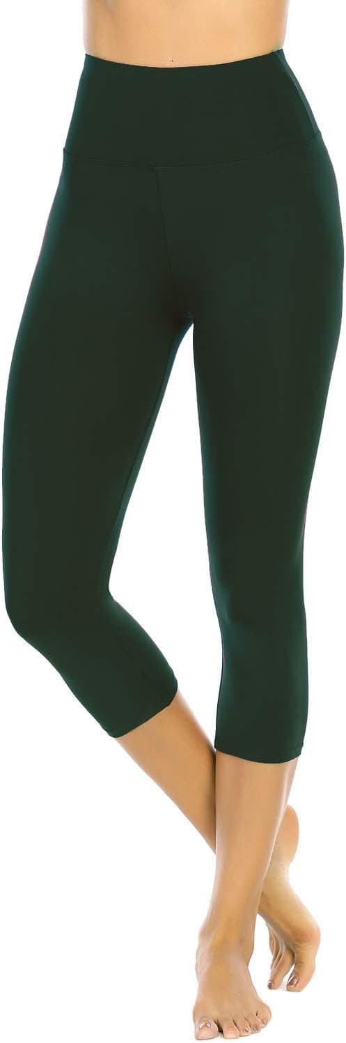 Auu High Waisted Leggings with Pockets Workout Leggings for Women Stretch Power Flex Capri Yoga Pants Buttery Soft…
