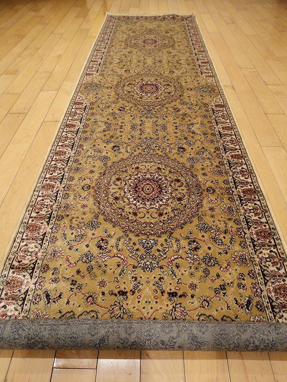 Persian Silk Brand Gold Rug Multiple Size Rugs XL Hallway Runner Gold 2x12 Narrow Hallway Rug Large Entrance Foyer Rugs Long Rug Hallway Runners (2'x12' Hallway Runner)