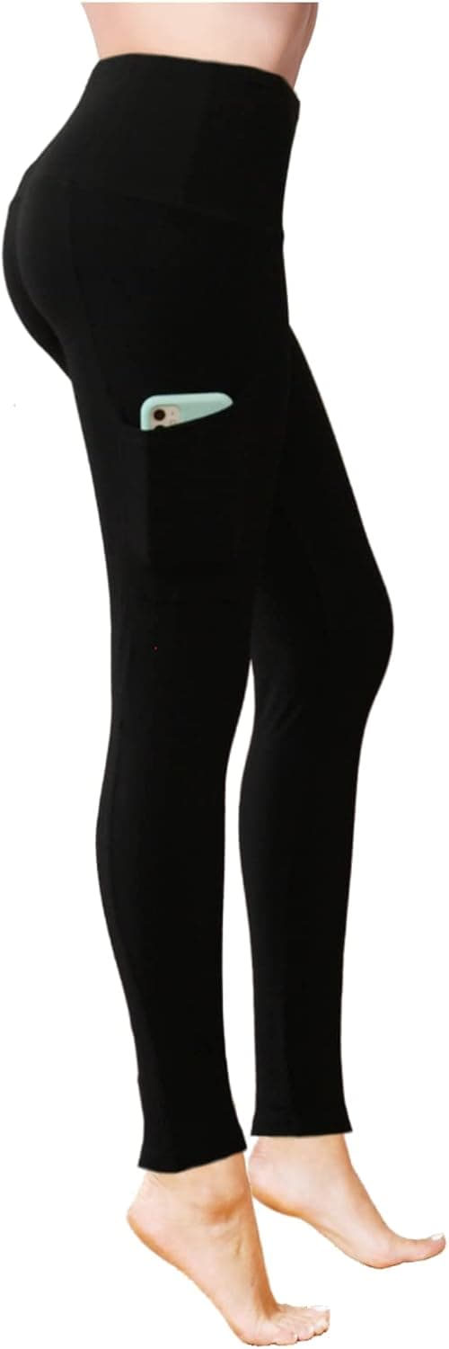 COMFY FOREVER Buttery Soft Leggings for Women with Pockets Black Leggings Women Tummy Control
