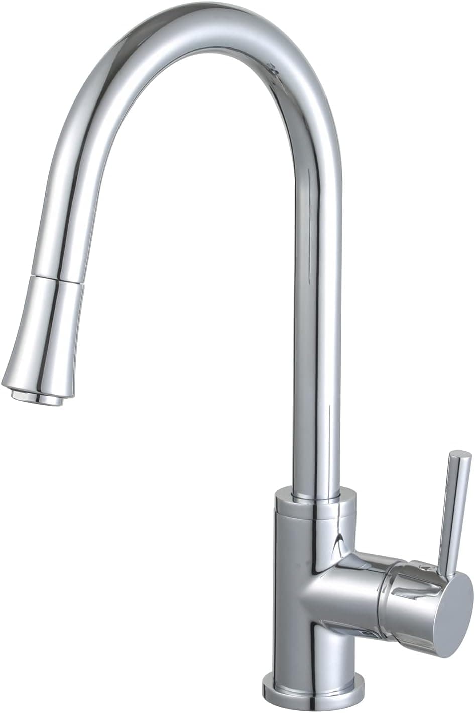 Mira 15" Single Handle High Arc Swivel Kitchen Sink Faucet with Pull Down Sprayer, Polished Chrome