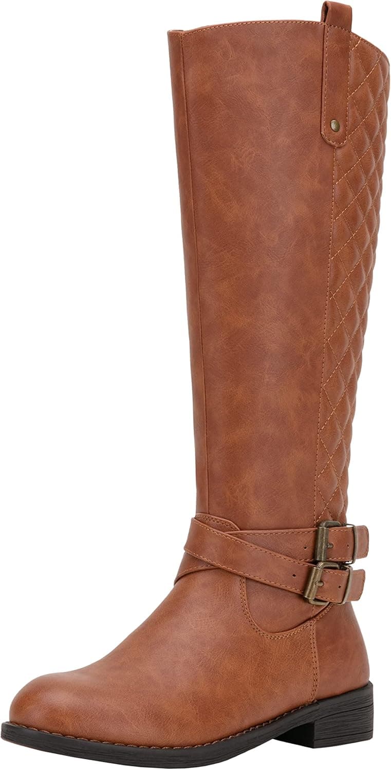 Vepose Women's 49 Riding Boots Knee High Boots+Buckle Calf Boot