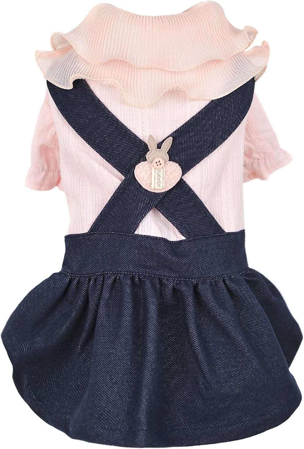 HOODDEAL Dog Dresses with Layered Ruffled Collar Stylish Breathable Dog Shirts Outfits Adorable Princess Costumes (Pink, M)