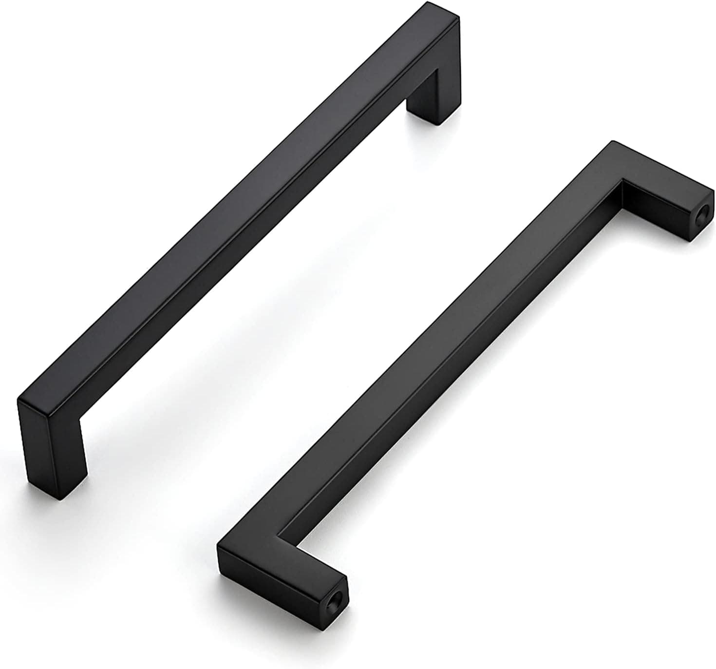 Home Expert 30 Pack 6-1/4 Inch Black Cabinet Pulls Kitchen Cabinet Handles Black Drawer Pulls Cabinet Door Pulls Stainless Steel Sqaure Drawer Handles Black Modern Cabinet Handles