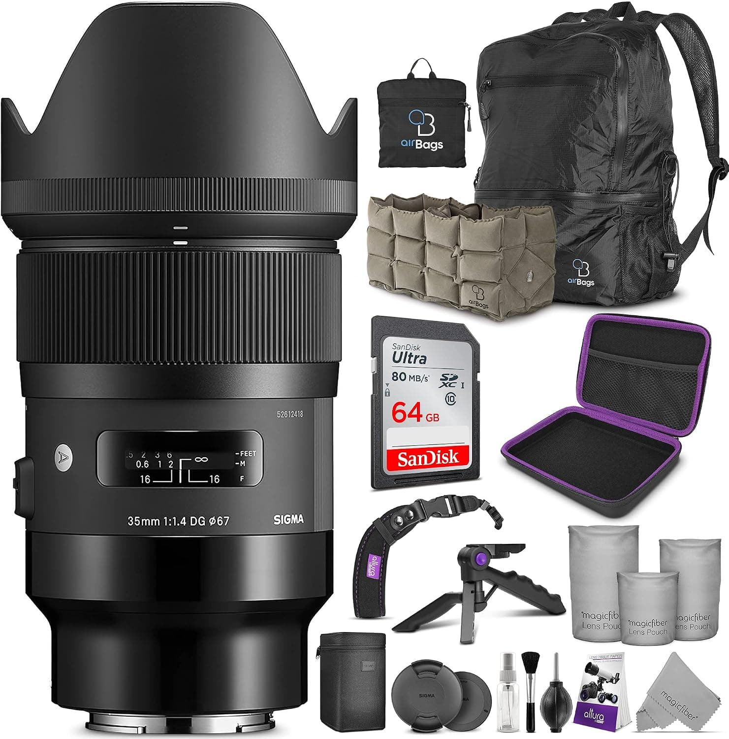 Sigma 35mm f/1.4 DG HSM Art Lens for Sony E Mount Cameras with Altura Photo Advanced Accessory and Travel Bundle