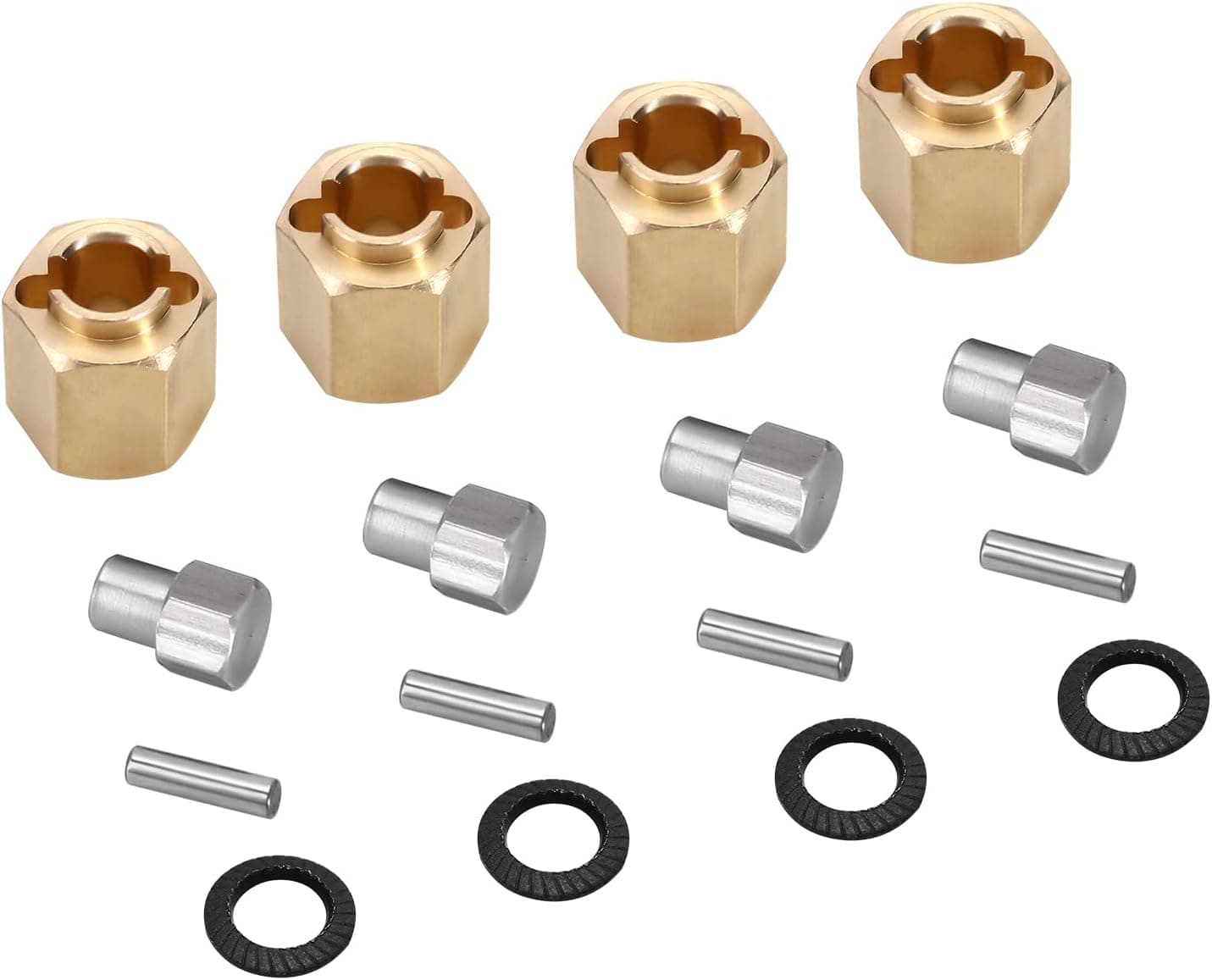 INJORA Brass Wheel Hex Hub 7mm(+3mm) Extenders Adaptor for TRX4M 1/18 RC Crawler Car Upgrade Parts