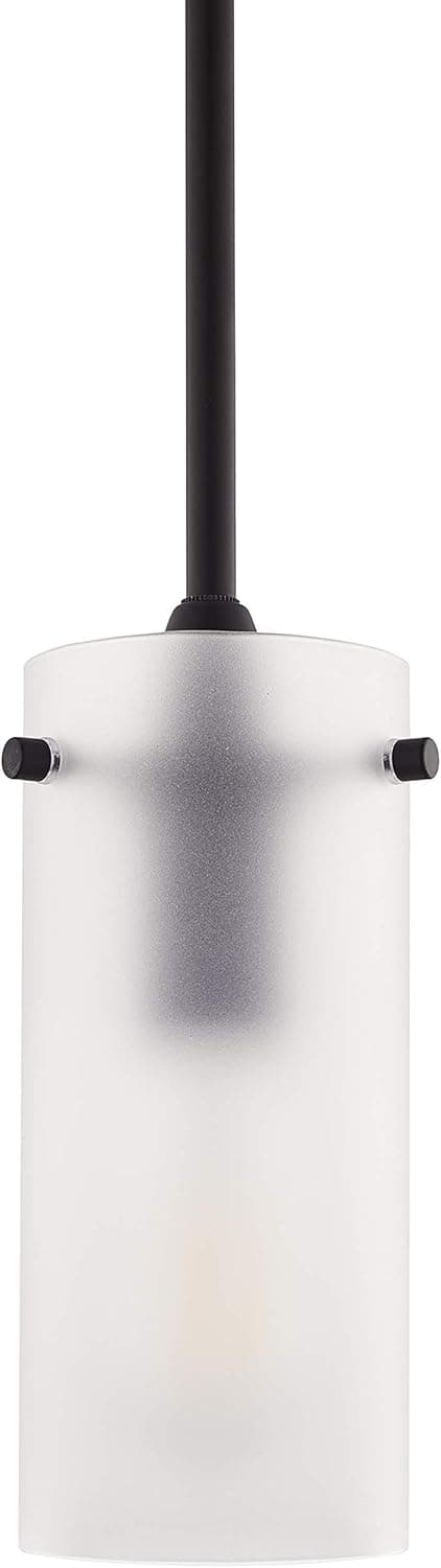 Linea di Liara Effimero Modern Matte Black Pendant Light Fixtures Over Kitchen Island Sink Lighting Ceiling Hanging Farmhouse Mini Metal Industrial Pendant Lighting Small Frosted Glass Shade