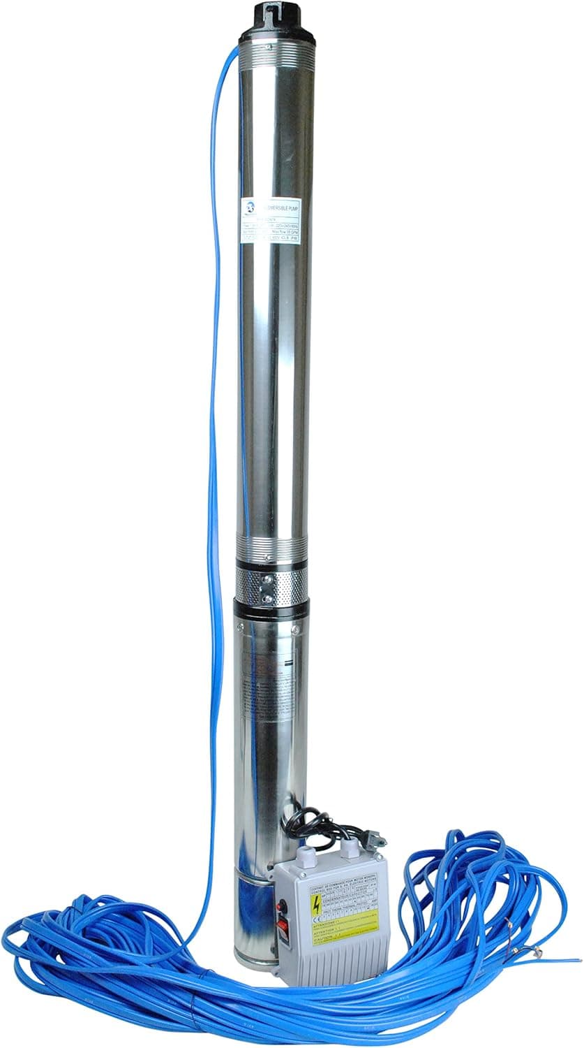 TruSonik 2HP Submersible Deep Well Water Pump | Stainless Steel Body | Includes Controller Box With Switch And 100' Of Cable
