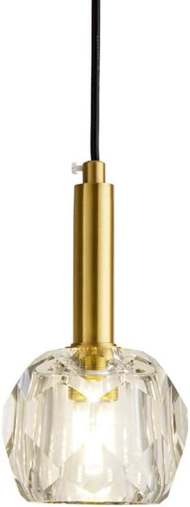 EEE NC-W209G Lighting 1-Light Modern Angular Glass Crystal Island Pendant Lighting Gold Decorative Mini Metal Ceiling Hanging Light Fixtures for Kitchen Island Bedroom Bar Dining Room, 4.7 Inch*4.7