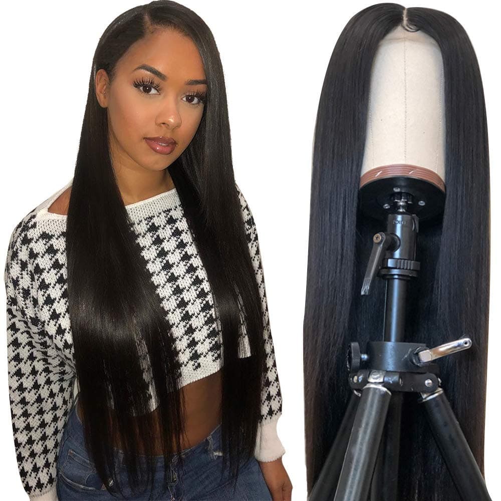 10A Straight Lace Front Wigs,(24inch,150% Density) Lace Front Human Hair Wigs for Black Women,Brazilian Straight Lace Wig,Unprocessed Virgin Brazilian Hair,Natural Black