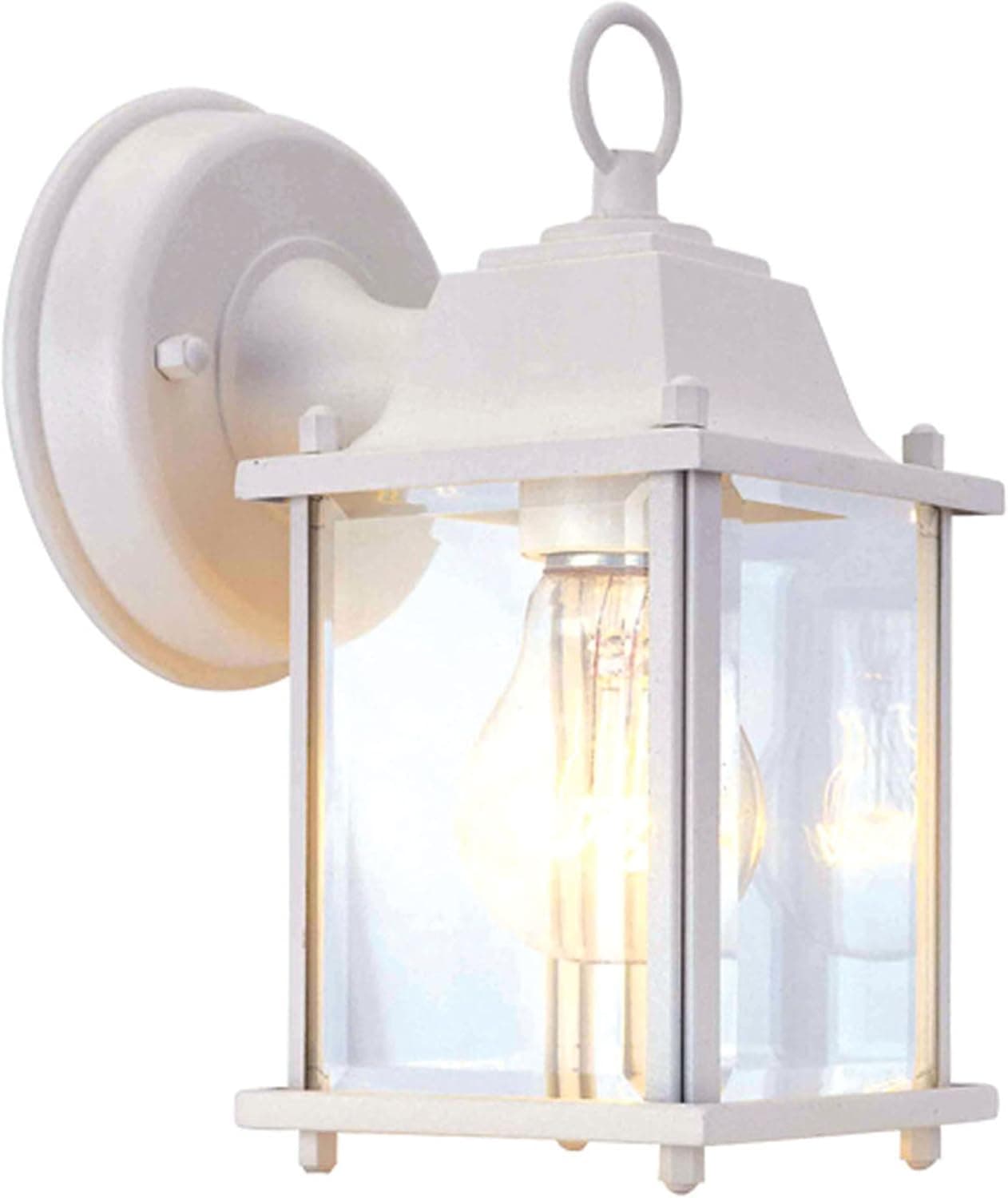 Livex Lighting 7506-03 Outdoor Wall Lantern with Clear Beveled Glass Shades, White