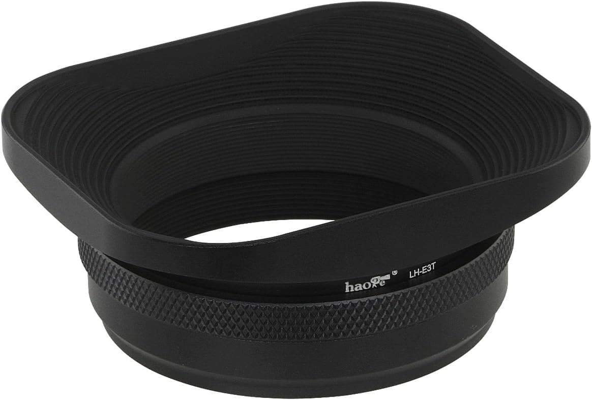 Haoge LH-E3T Square Metal Lens Hood Shade with 49mm Adapter Ring for Fuji Fujifilm FinePix X100 X100S X100T X70 X100F X100V Camera Replaces Fujifilm LH-X100 AR-X100 LH-X70