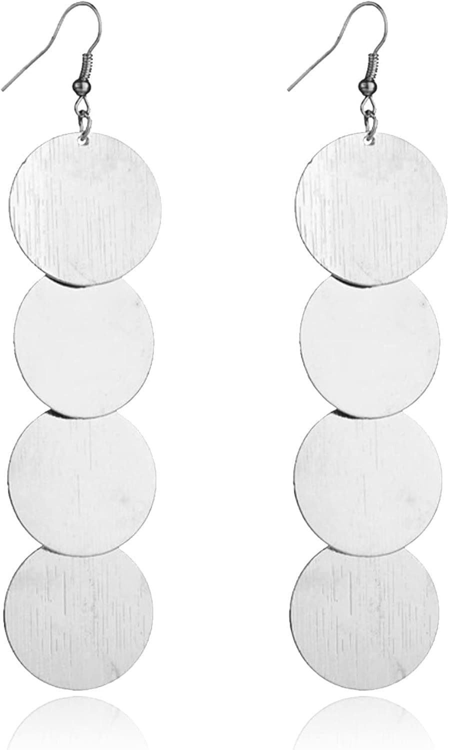 T-ztoss Gold Fashion Bohemia Vintage Circular Statement Dangle Drop Long Earrings for Party Prom Chic Hoop Lightweight Big Earrings Delicate Filigree Dangle Circle Disc Drop Hook Earrings for Women Girls