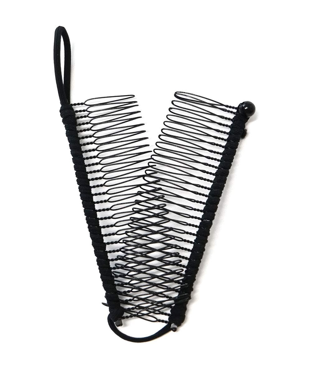 GETAGOTA Adjustable Banana Hair Clip Comb Clips for Women Stretch Ponytail Holder Accessory Double Combs Thick Curly Hair Grip Styling Maker Tool Clip Classic Clincher for Girls and Womens (black)