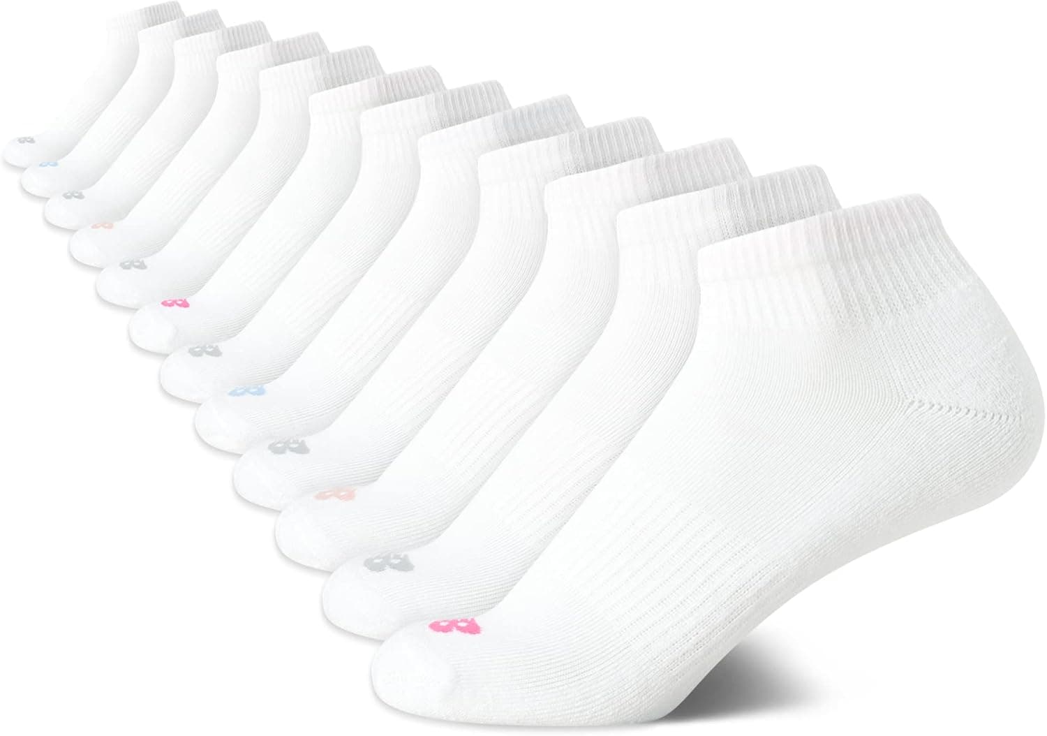New Balance Women's Athletic Socks - Cushion Quarter Cut Ankle Socks (12 Pack)
