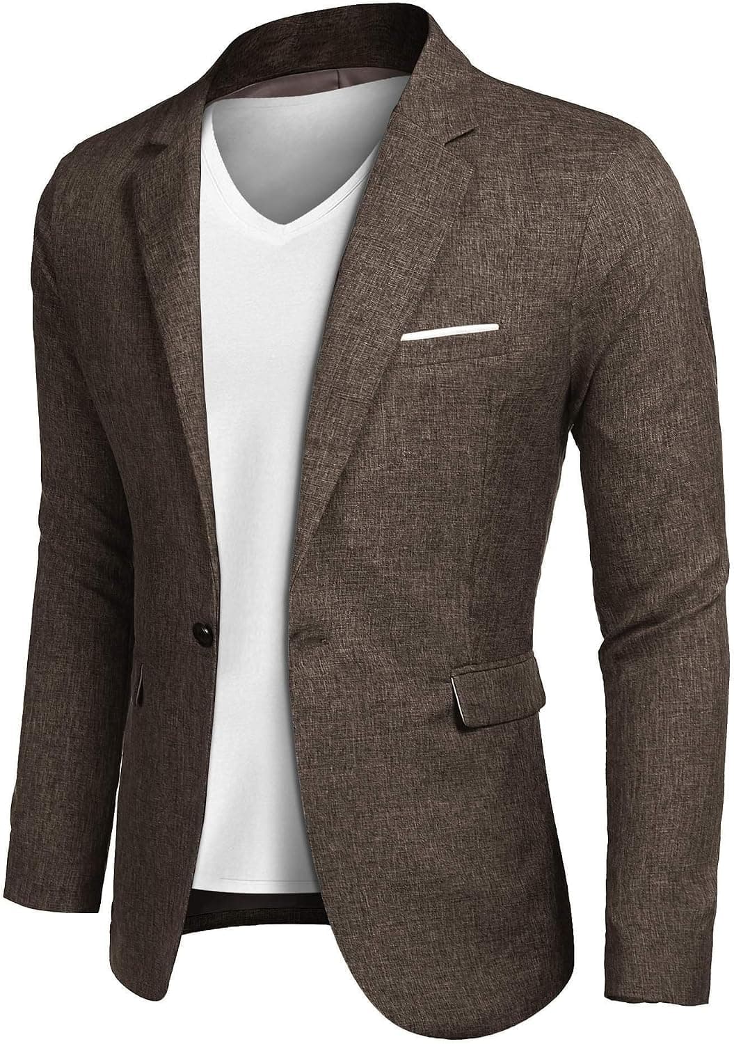 JINIDU Men's Casual Sport Coat Lightweight Suit Blazer Jackets One Button