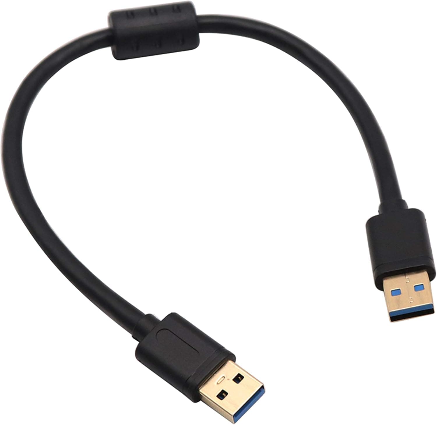 zdyCGTime 3.0 A USB Extender Cable, USB 3.0 Type A Male to Male Magnetic Ring Data Transfer Extension Cable for USB Flash Drive, Card Reader, Hard Drive, Keyboard, Printer, Camera and More(0.3M/M)