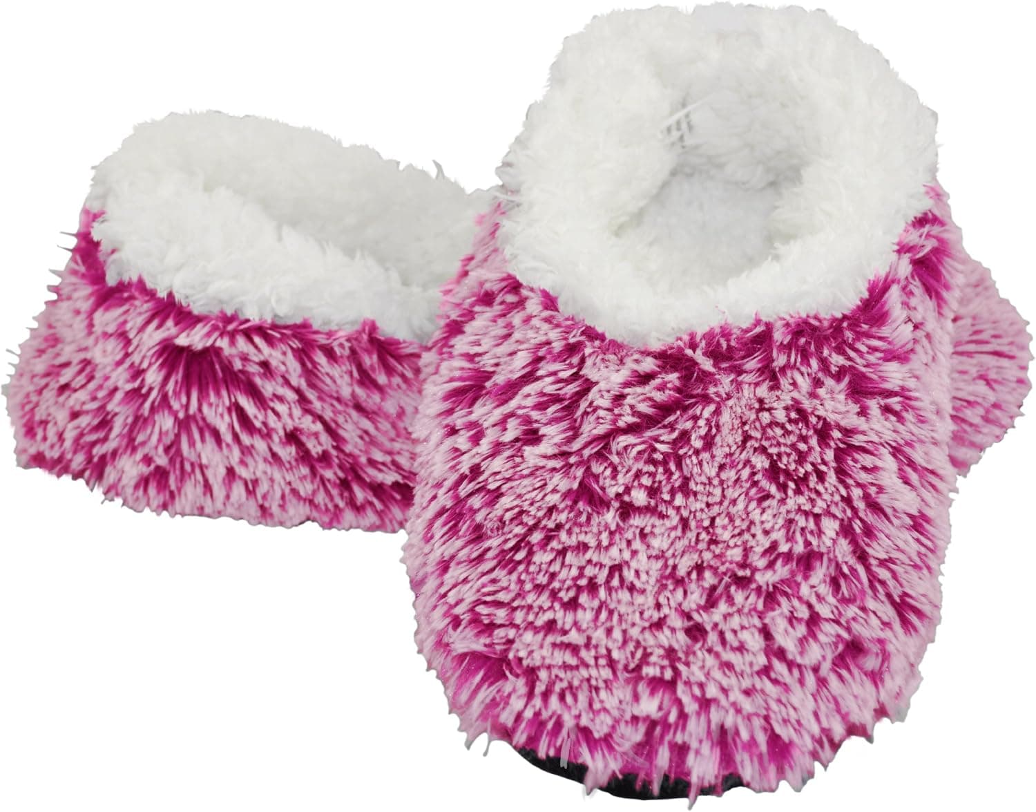Snoozies Womens Extra Plush Two Tone Fleece Lined Footcoverings (Medium, Hot Pink)