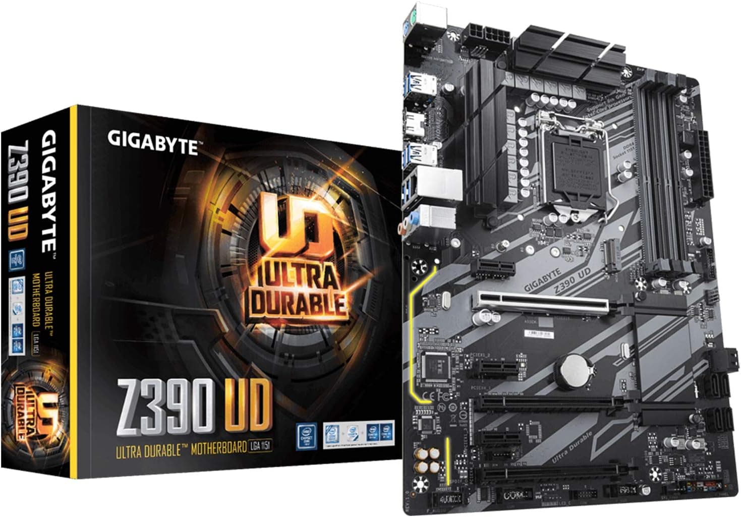 GIGABYTE Z390 UD (LGA 1151 (300 Series) Intel Z390 SATA 6Gb/s ATX Intel Motherboard for Cryptocurrency Mining with above 4G Decoding, 6 x PCIe Slots)