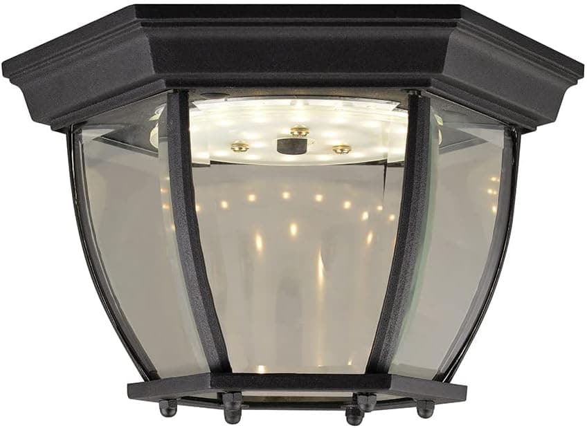 Design House 578518 Canterbury II Integrated LED Outdoor Light with Clear Glass for Porch Entryway Patio, Ceiling, Black