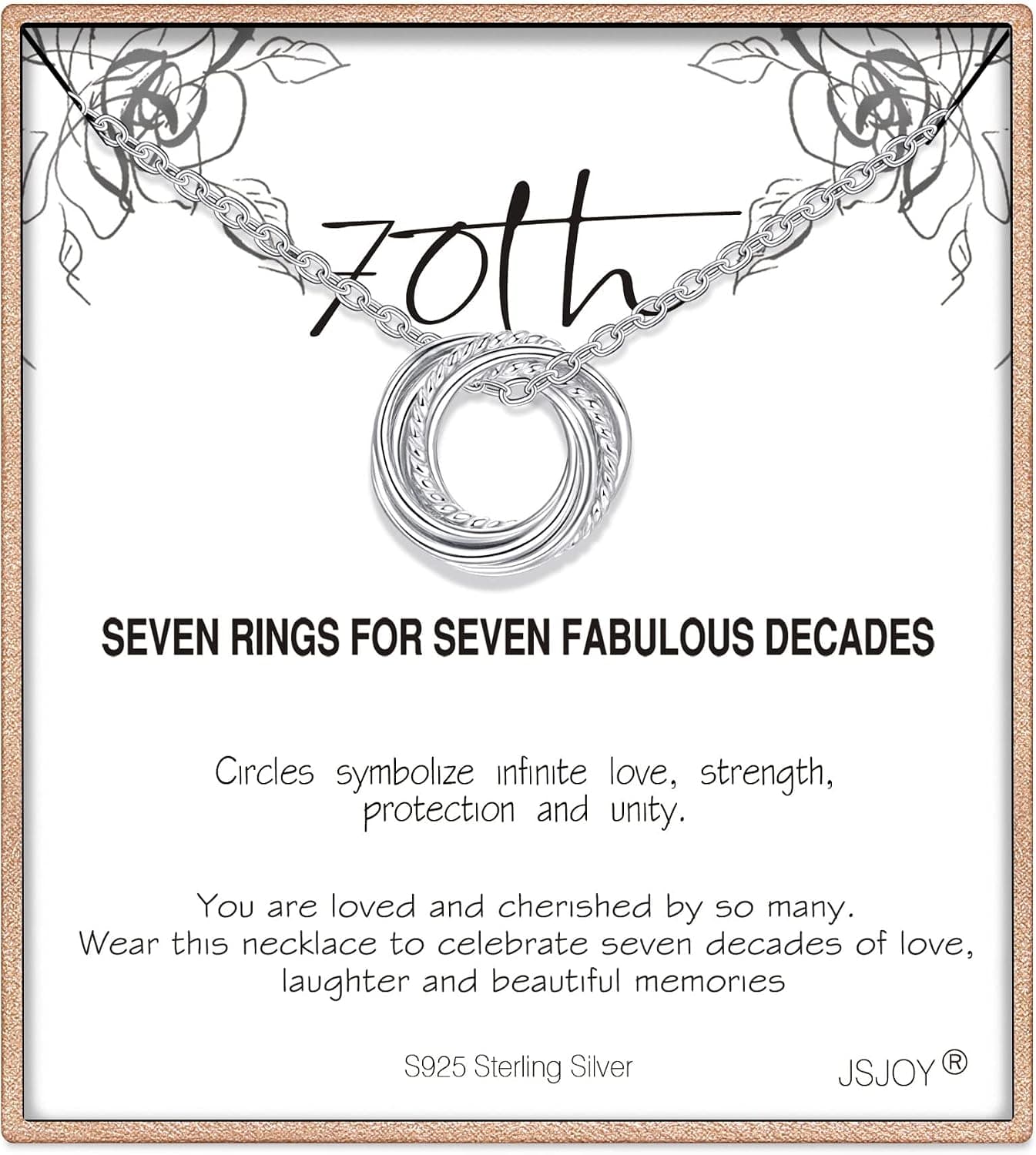 JSJOY Birthday Gifts for Women, Mothers Day Gifts 30th 40th 50th 60th 70th 80th 90th Anniversary Circle Necklaces 925 Sterling Silver Birthday Gift Idea, Birthday Necklaces for Her