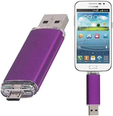 Bargz 8GB USB Flash Drive - Cool Shine Smart Phone USB Storage - Micro USB OTG - USB Adapter Purple Color