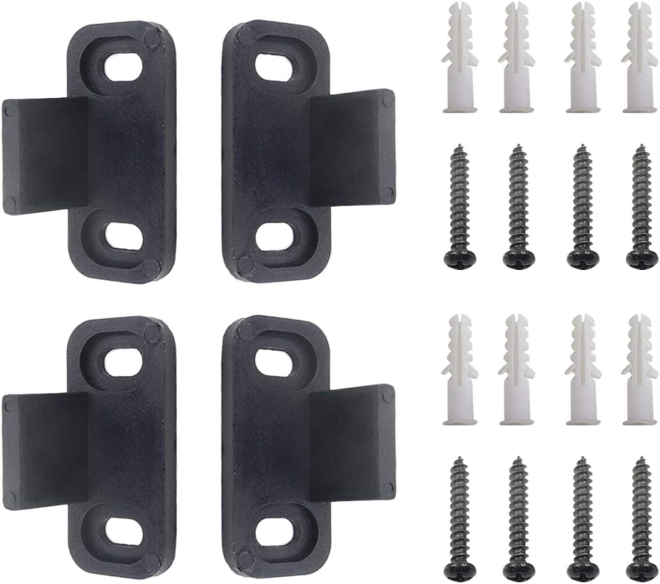 Geesatis 2 Pair Floor Guide Bottom Floor Guide Sliding Barn Door Bottom Floor Guide Door Guide Adjustable Dual Clip Floor Mounted Guide Hardware with Mounting Screws (Black)