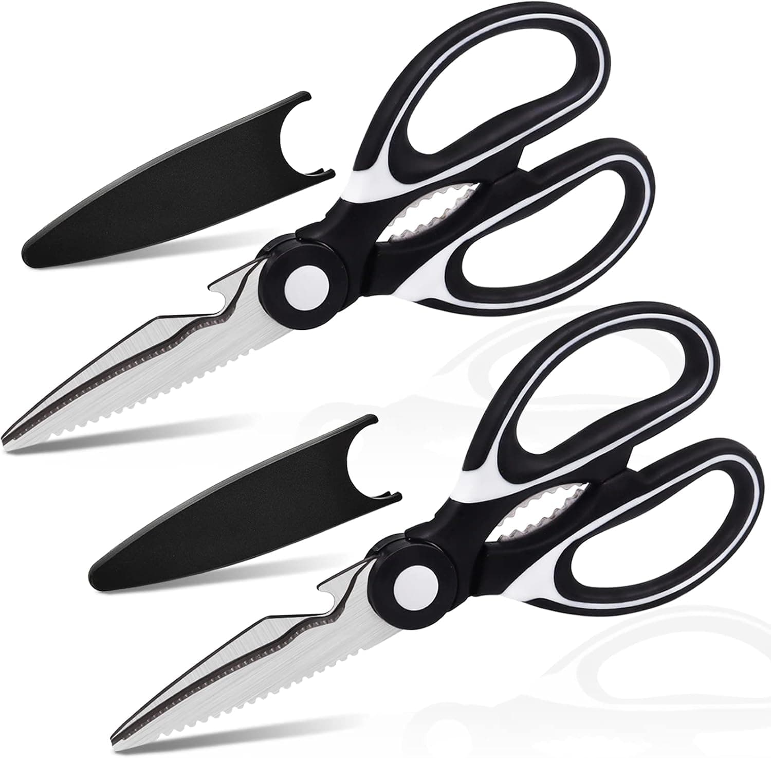 2 Pack Kitchen Scissors,Heavy Duty Cooking Shears,Multipurpose Stainless Steel Sharp Food Scissor for Chicken,Fish,Meat,Vegetable