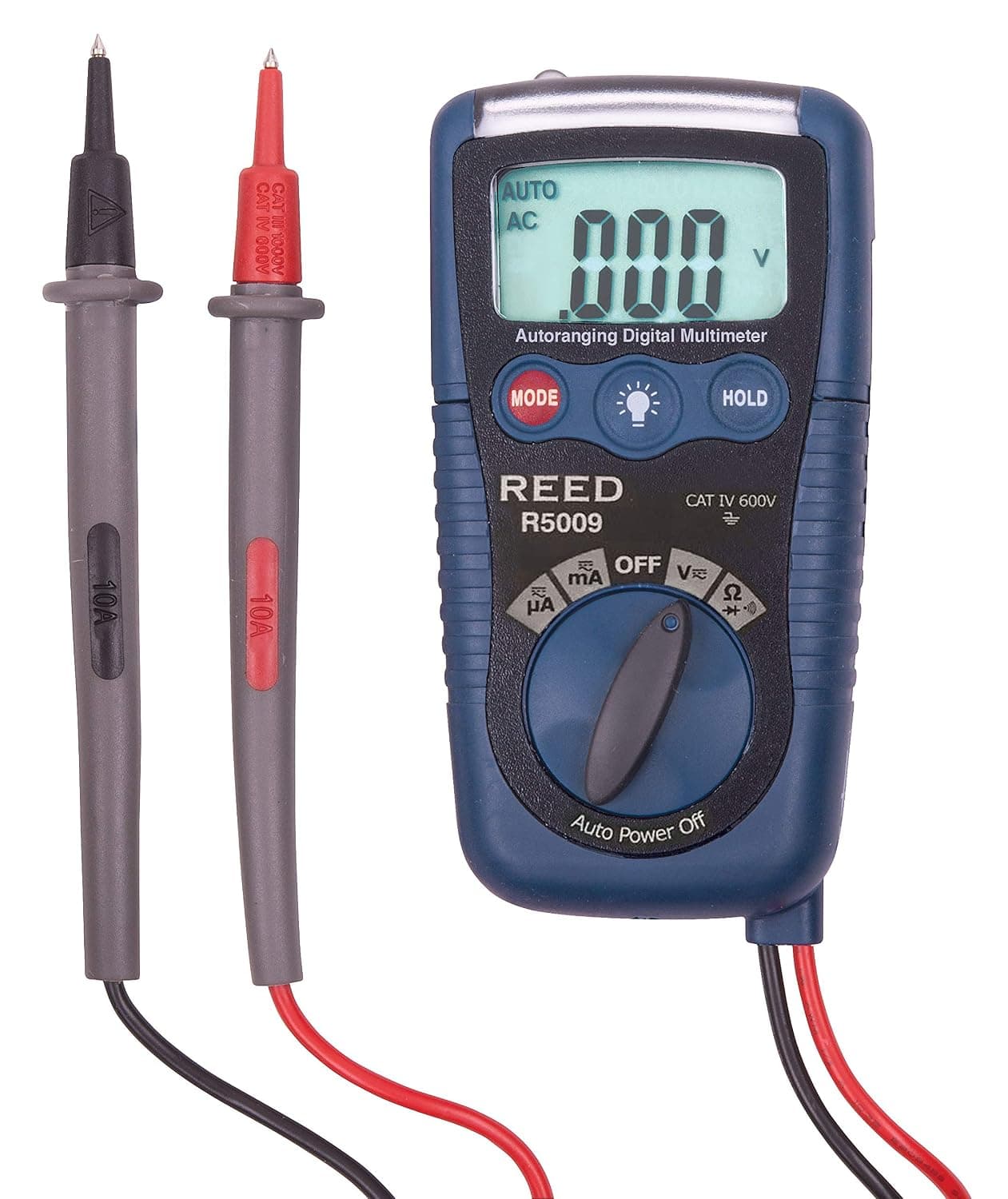 REED Instruments R5009 Pocket Multimeter with Non-Contact Voltage Detector and Flashlight, 3-in-1