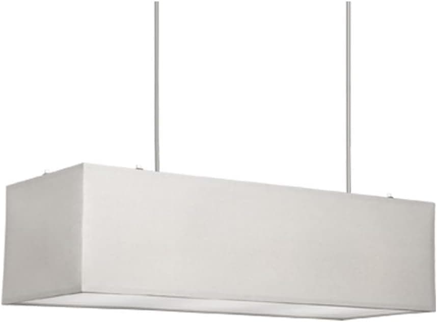 Artcraft Lighting Mercer Street Rectangular Chandelier, White with White Linen Shade