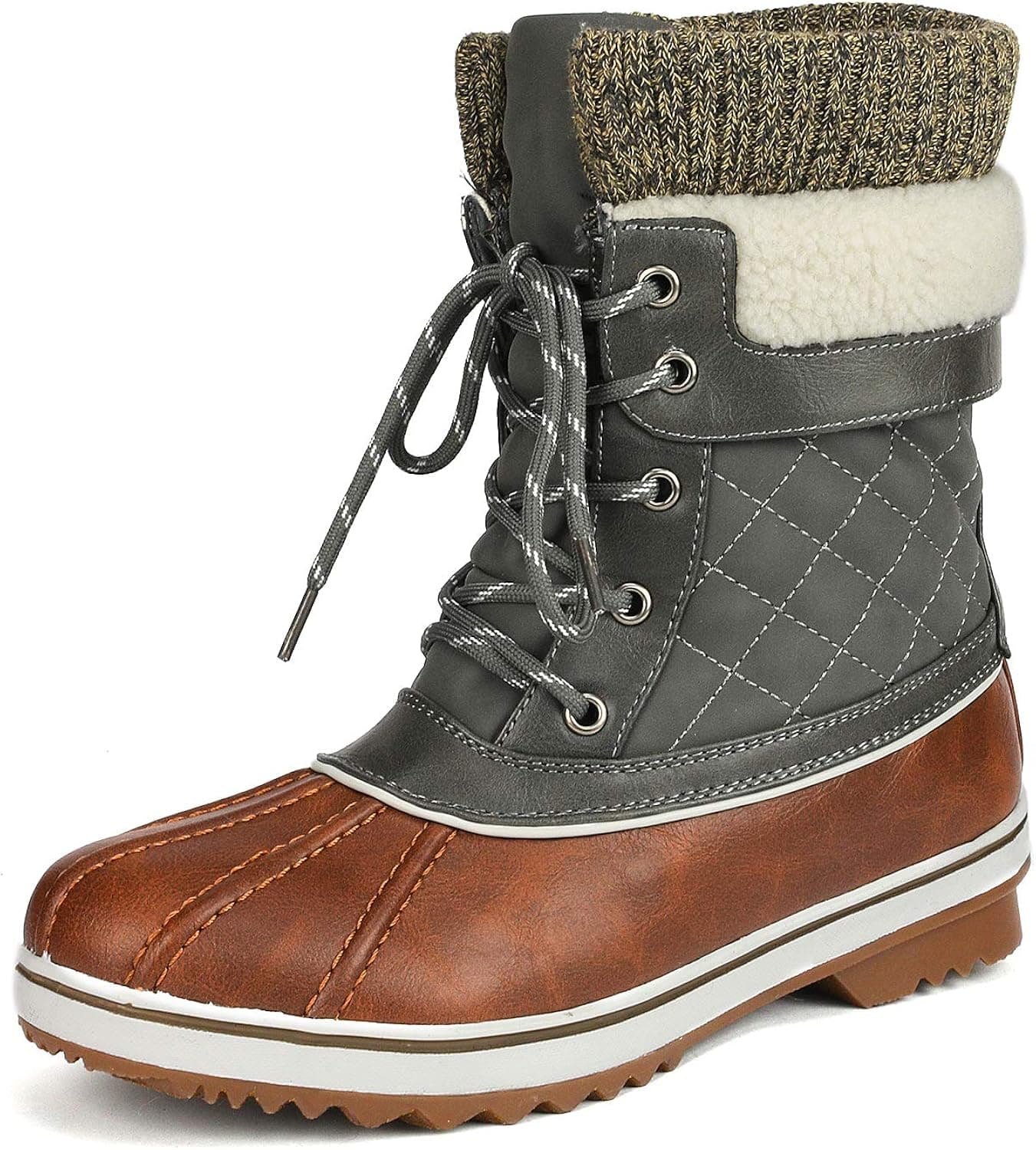 DREAM PAIRS Women's Mid Calf Waterproof Winter Snow Boots